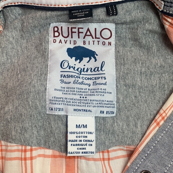Hard To Find Buffalo David Bitton I Love Buffalo Plaid Snap Front Shirt - Picture 5 of 8